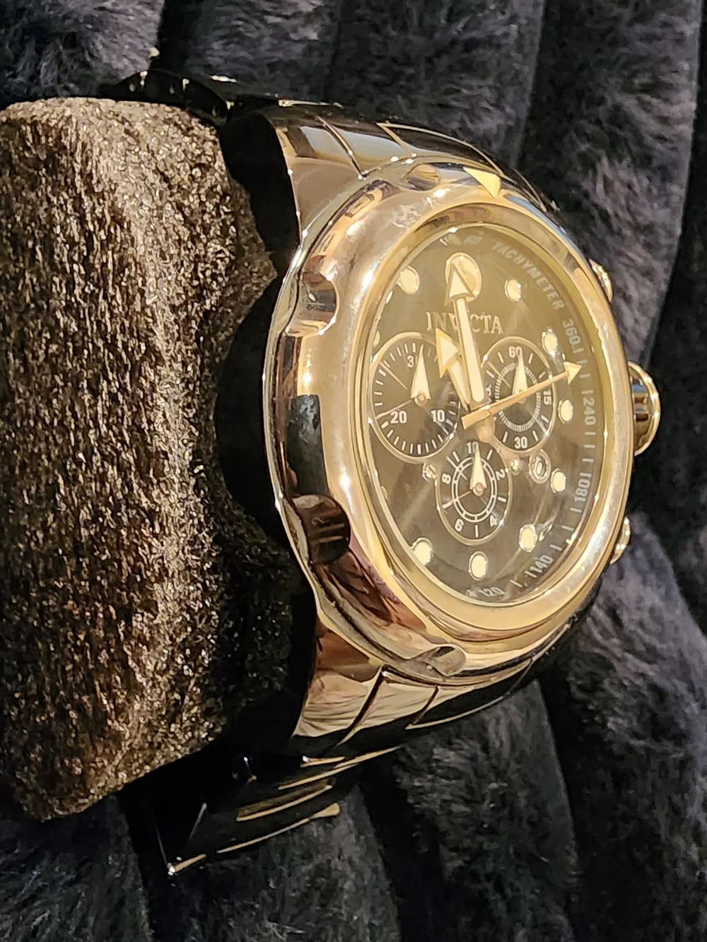 Invicta Men's Black Stainless Steel Chronograph Watch